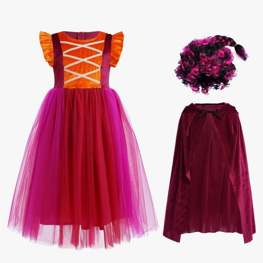 Girls Hocus Pocus Sanderson Sisters Costume Size 4/5 years